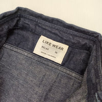 YAECA LIKE WEAR RELAX コットン リネン 151063 インディゴ デニム 長袖シャツ ネイビー レディース ヤエカ【中古】5-0914M∞