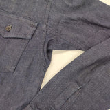 YAECA LIKE WEAR RELAX コットン リネン 151063 インディゴ デニム 長袖シャツ ネイビー レディース ヤエカ【中古】5-0914M∞