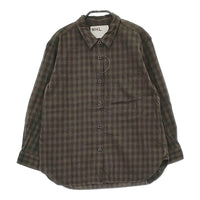 MHL. 日本製 595-7253508 サイズ1 チェック 長袖シャツ カーキ ブラック レディース エムエイチエル【中古】5-0509M♪
