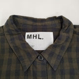 MHL. 日本製 595-7253508 サイズ1 チェック 長袖シャツ カーキ ブラック レディース エムエイチエル【中古】5-0509M♪