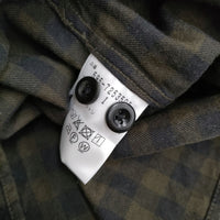 MHL. 日本製 595-7253508 サイズ1 チェック 長袖シャツ カーキ ブラック レディース エムエイチエル【中古】5-0509M♪