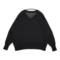 KURASHI&Trips Vネック コットン セーター ニット ブラック レディース クラシアンドトリップス/北欧、暮らしの道具店【中古】5-0820M∞