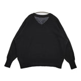 KURASHI&Trips Vネック コットン セーター ニット ブラック レディース クラシアンドトリップス/北欧、暮らしの道具店【中古】5-0820M∞