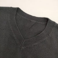 KURASHI&Trips Vネック コットン セーター ニット ブラック レディース クラシアンドトリップス/北欧、暮らしの道具店【中古】5-0820M∞