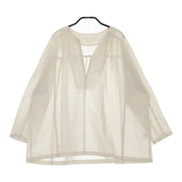 evam eva cotton tuck pullover E251T073 サイズM 定価30800円 タック ブラウス シャツ 25SS ベージュ レディース エヴァムエヴァ【中古】5-0415M♪