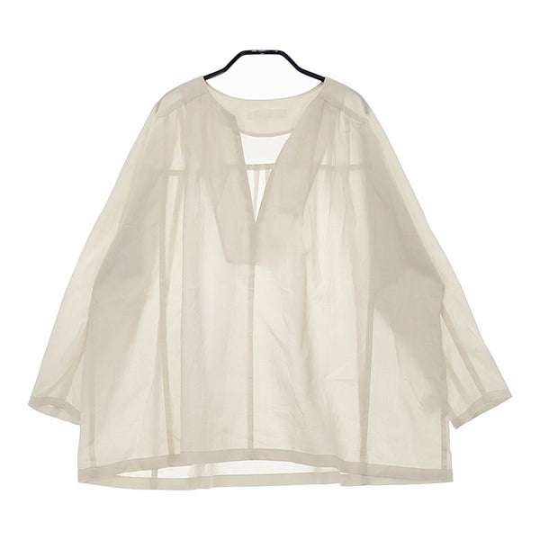 evam eva cotton tuck pullover E251T073 サイズM 定価30800円 タック ブラウス シャツ 25SS ベージュ レディース エヴァムエヴァ【中古】5-0415M♪