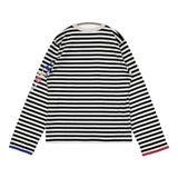 marimekko 新品 kioski サイズXS 配色 コットン ロゴ 長袖Ｔシャツ カットソー ロンＴ ブラック ホワイト レディース マリメッコ【中古】5-1021M△