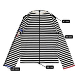 marimekko 新品 kioski サイズXS 配色 コットン ロゴ 長袖Ｔシャツ カットソー ロンＴ ブラック ホワイト レディース マリメッコ【中古】5-1021M△