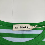 marimekko 新品 kioski ボーダー サイズXS コットン 長袖Ｔシャツ カットソー ロンＴ グリーン ライトブルー レディース マリメッコ【中古】5-1021M△
