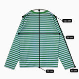 marimekko 新品 kioski ボーダー サイズXS コットン 長袖Ｔシャツ カットソー ロンＴ グリーン ライトブルー レディース マリメッコ【中古】5-1021M△