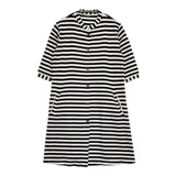 marimekko ボーダー 五分袖 ワンピース ホワイト ブラック レディース マリメッコ【中古】5-0830M∞
