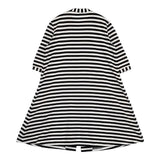 marimekko ボーダー 五分袖 ワンピース ホワイト ブラック レディース マリメッコ【中古】5-0830M∞