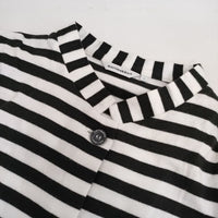 marimekko ボーダー 五分袖 ワンピース ホワイト ブラック レディース マリメッコ【中古】5-0830M∞