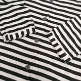 marimekko ボーダー 五分袖 ワンピース ホワイト ブラック レディース マリメッコ【中古】5-0830M∞