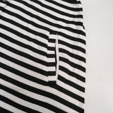 marimekko ボーダー 五分袖 ワンピース ホワイト ブラック レディース マリメッコ【中古】5-0830M∞