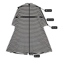marimekko ボーダー 五分袖 ワンピース ホワイト ブラック レディース マリメッコ【中古】5-0830M∞