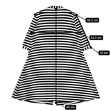 marimekko ボーダー 五分袖 ワンピース ホワイト ブラック レディース マリメッコ【中古】5-0830M∞