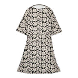 marimekko 新品 ウニッコ Unikko 五分袖 ドレス XS ワンピース ベージュ ブラック ピンク レディース マリメッコ【中古】5-0820S∞