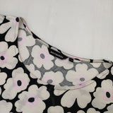 marimekko 新品 ウニッコ Unikko 五分袖 ドレス XS ワンピース ベージュ ブラック ピンク レディース マリメッコ【中古】5-0820S∞