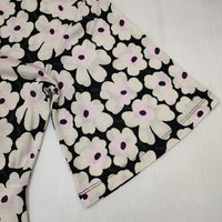 marimekko 新品 ウニッコ Unikko 五分袖 ドレス XS ワンピース ベージュ ブラック ピンク レディース マリメッコ【中古】5-0820S∞