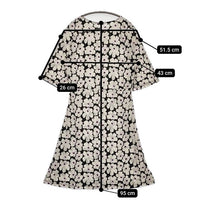 marimekko 新品 ウニッコ Unikko 五分袖 ドレス XS ワンピース ベージュ ブラック ピンク レディース マリメッコ【中古】5-0820S∞