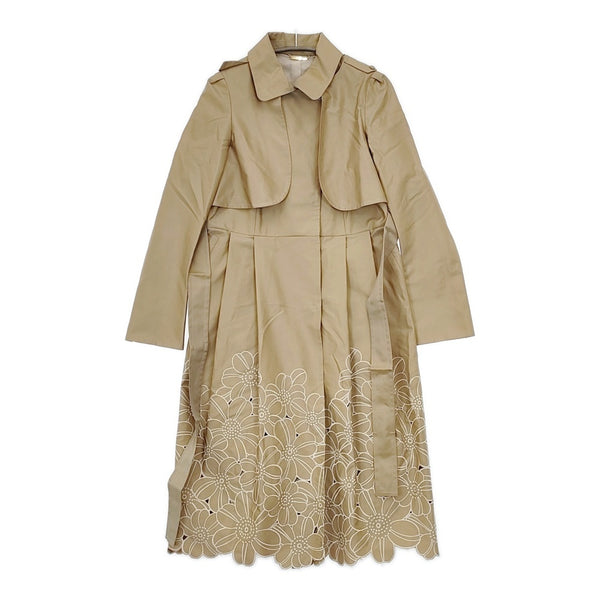ELISA 29104021 フラワー刺繍 花 カットワーク 日本製 サイズ1 トレンチコート ベージュ レディース エリザ【中古】5-1021M△
