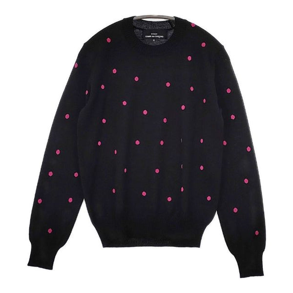 tricot COMME des GARCONS ドット柄 ウール セーター ニット AD2019 ブラック ピンク レディース トリココムデギャルソン【中古】5-0823T∞