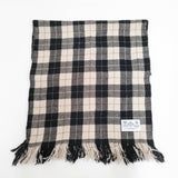 R&D.M.Co- チェック フリンジ マフラー ストール ブラック ベージュ レディース オールドマンズテーラー【中古】5-1016T◎