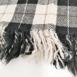 R&D.M.Co- チェック フリンジ マフラー ストール ブラック ベージュ レディース オールドマンズテーラー【中古】5-1016T◎