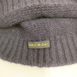 R&D.M.Co- ボーダー ポンポン付き 帽子 ニット帽 ニットキャップ ネイビー ホワイト レディース オールドマンズテーラー【中古】5-1014T◎