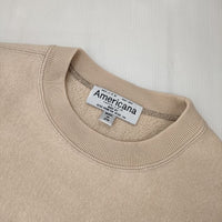 AMERICANA 袖刺繍 オーバーサイズ 裏起毛 トレーナー スウェット ベージュ レディース アメリカーナ【中古】5-0827M∞