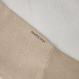 AMERICANA 袖刺繍 オーバーサイズ 裏起毛 トレーナー スウェット ベージュ レディース アメリカーナ【中古】5-0827M∞