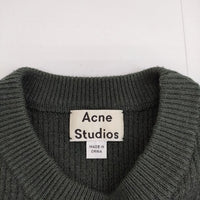ACNE STUDIOS MISTY BOILED PUW14 サイドジップ ウールリブ XXS セーター ニット グリーン レディース アクネストゥディオズ【中古】5-0823T∞