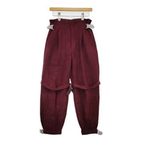 fumika uchida MOLE DOBBY BELTED SLACKS 定価74800円 　FU-K-PT004 パンツ ワインレッド レディース フミカウチダ【中古】5-0820G∞