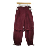 fumika uchida MOLE DOBBY BELTED SLACKS 定価74800円 　FU-K-PT004 パンツ ワインレッド レディース フミカウチダ【中古】5-0820G∞