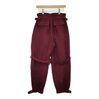 fumika uchida MOLE DOBBY BELTED SLACKS 定価74800円 　FU-K-PT004 パンツ ワインレッド レディース フミカウチダ【中古】5-0820G∞