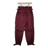 fumika uchida MOLE DOBBY BELTED SLACKS 定価74800円 　FU-K-PT004 パンツ ワインレッド レディース フミカウチダ【中古】5-0820G∞