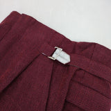 fumika uchida MOLE DOBBY BELTED SLACKS 定価74800円 　FU-K-PT004 パンツ ワインレッド レディース フミカウチダ【中古】5-0820G∞