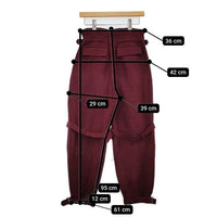 fumika uchida MOLE DOBBY BELTED SLACKS 定価74800円 　FU-K-PT004 パンツ ワインレッド レディース フミカウチダ【中古】5-0820G∞