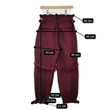 fumika uchida MOLE DOBBY BELTED SLACKS 定価74800円 　FU-K-PT004 パンツ ワインレッド レディース フミカウチダ【中古】5-0820G∞