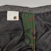 INHERIT ウール混 サイズ48 ランダムヘリンボーン パンツ グレー メンズ インヘリット【中古】5-0825T∞
