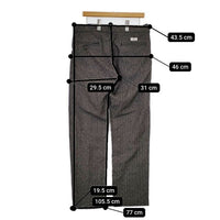 INHERIT ウール混 サイズ48 ランダムヘリンボーン パンツ グレー メンズ インヘリット【中古】5-0825T∞