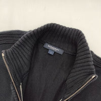 BURBERRY LONDON ジップアップ ニットブルゾン サイズ2 コットン セーター ニット ブラック レディース バーバリーロンドン【中古】5-0816M∞