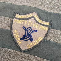 45R/45rpm 刺繍 ワッペンポケット 半袖Ｔシャツ カットソー ブラウン メンズ フォーティーファイブアールピーエム【中古】5-0609S∞