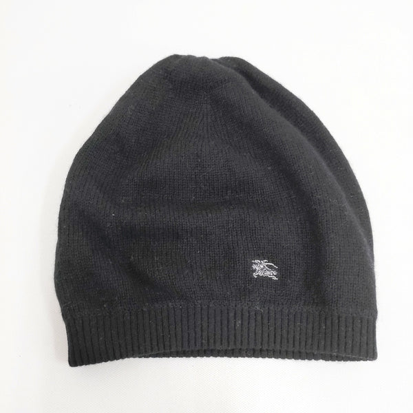 BURBERRY LONDON ニットキャップ リバーシブル 帽子 ニットキャップ ブラック レディース バーバリーロンドン【中古】5-1023T◎