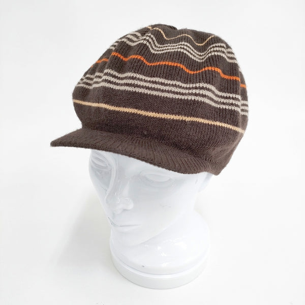 BURBERRY LONDON ニットキャップ リバーシブル 帽子 ニットキャップ ブラウン レディース バーバリーロンドン【中古】5-1023T◎