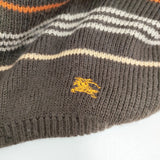 BURBERRY LONDON ニットキャップ リバーシブル 帽子 ニットキャップ ブラウン レディース バーバリーロンドン【中古】5-1023T◎