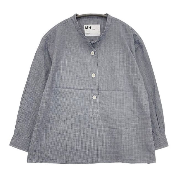 MHL. TINY GINGHAM COTTON 595-2153509 プルオーバー 長袖シャツ ブルー ホワイト レディース エムエイチエル【中古】5-0816M∞