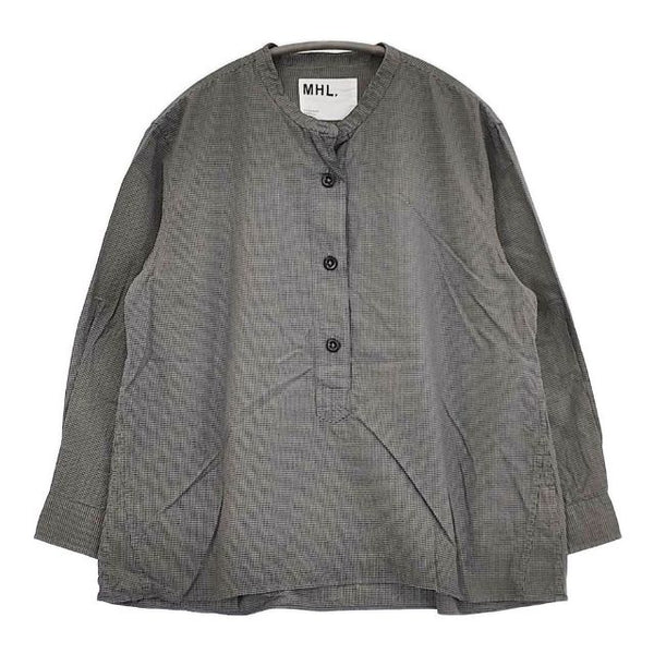 MHL. TINY GINGHAM COTTON プルオーバー 595‐1153506 長袖シャツ グレー レディース エムエイチエル【中古】5-0816M∞