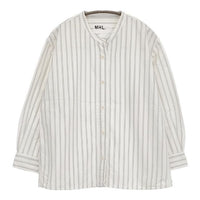 MHL. 4 LINE STRIPE COTTON 595-2153503 長袖シャツ オフホワイト グレー レディース エムエイチエル【中古】5-0816M∞